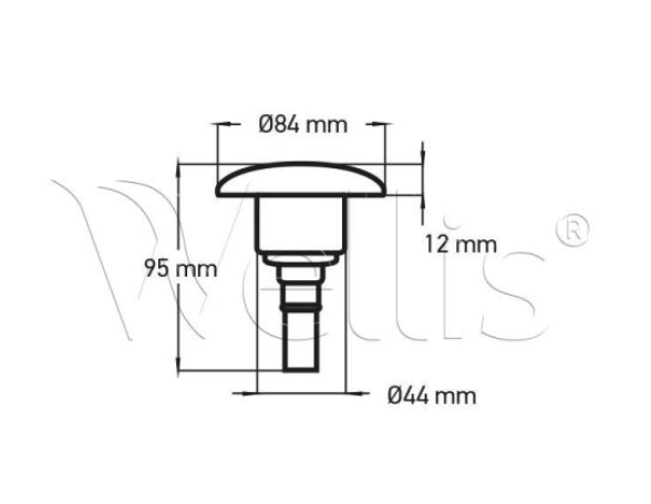 Wellis Düseneinsatz 3" - 1 Loch rotierend hellgrau V2