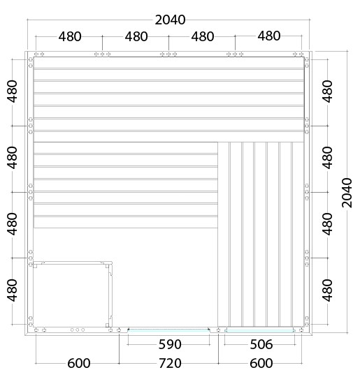 Saunakabine Harvia Komfort Large 208x206x204cm BxTxH