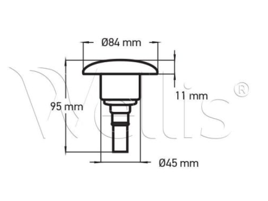 Wellis Düseneinsatz 3" - 1 Loch hellgrau V2