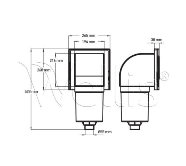 Wellis Filtergehäuse zur Wandmontage für 1 Filter