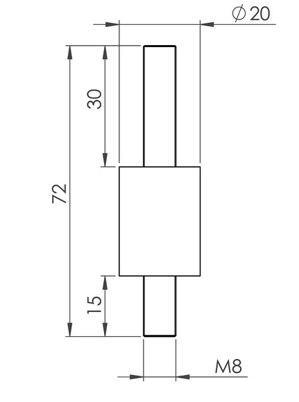 Wellis Gummihalterung M8x15 / M8x30