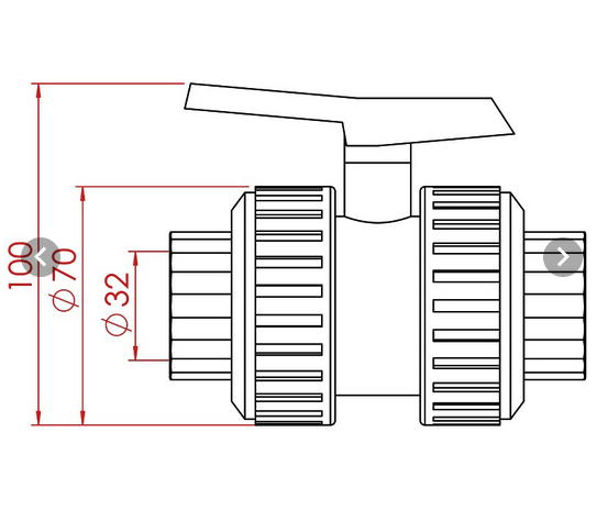 Wellis Kugelhahn 32mm ⌀ PVC