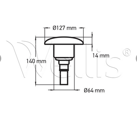 Wellis Düseneinsatz 5" - 1 Loch hellgrau V2