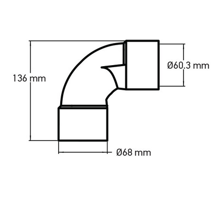 Wellis Verbindungsmuffe 60° Bogen