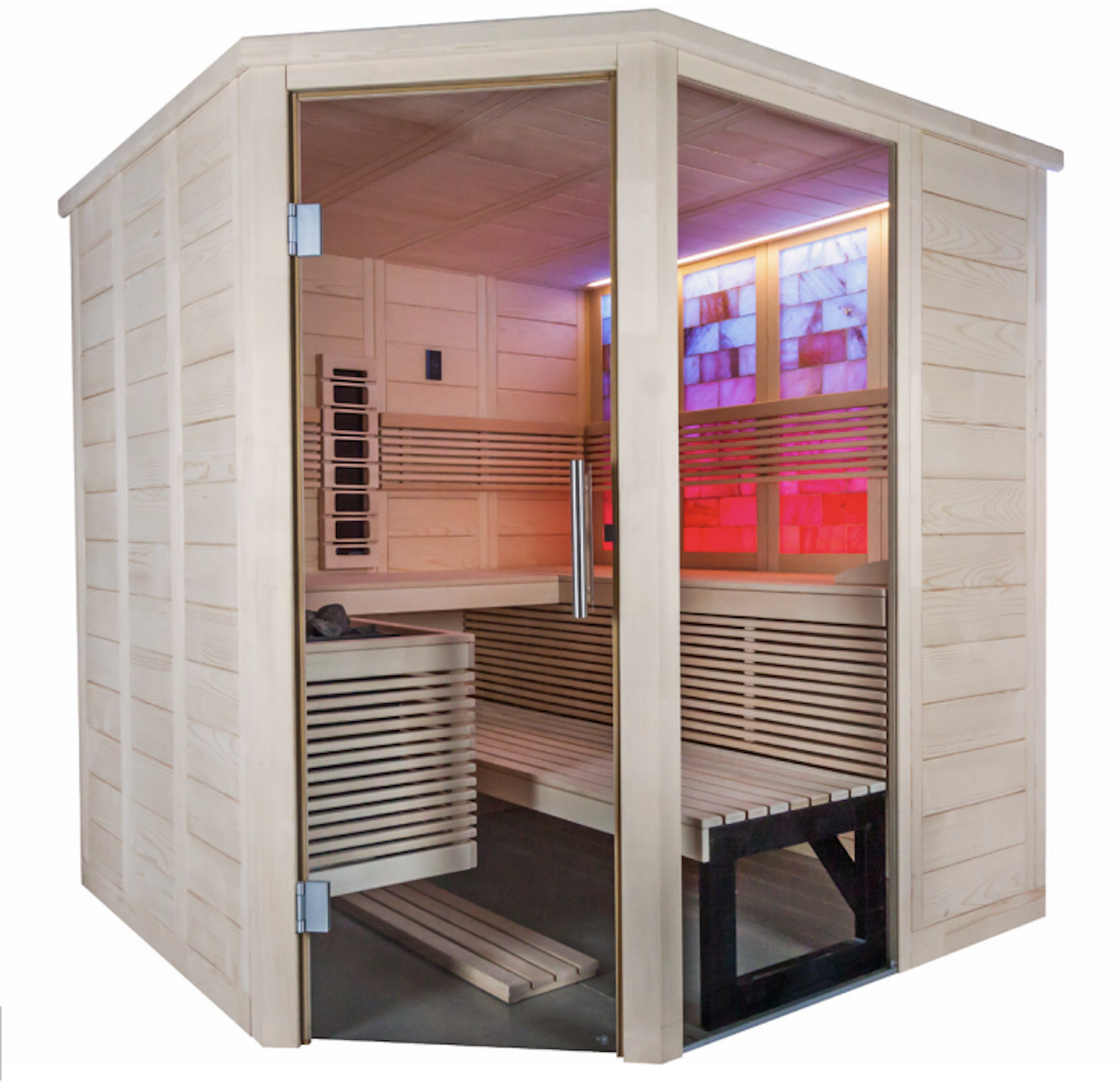 Saunakabine Harvia Himalaya Corner Infrarot 206x206x204cm BxTxH 