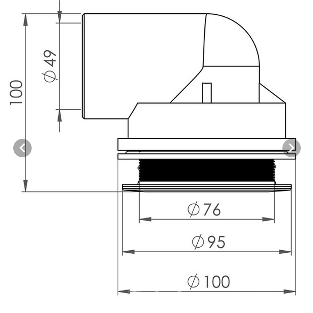 Wellis Ansaugkopf 48mm Luohe