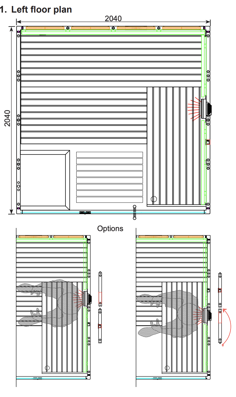 Saunakabine Harvia Himalaya Large Infrarot 206x206x204cm BxTxH