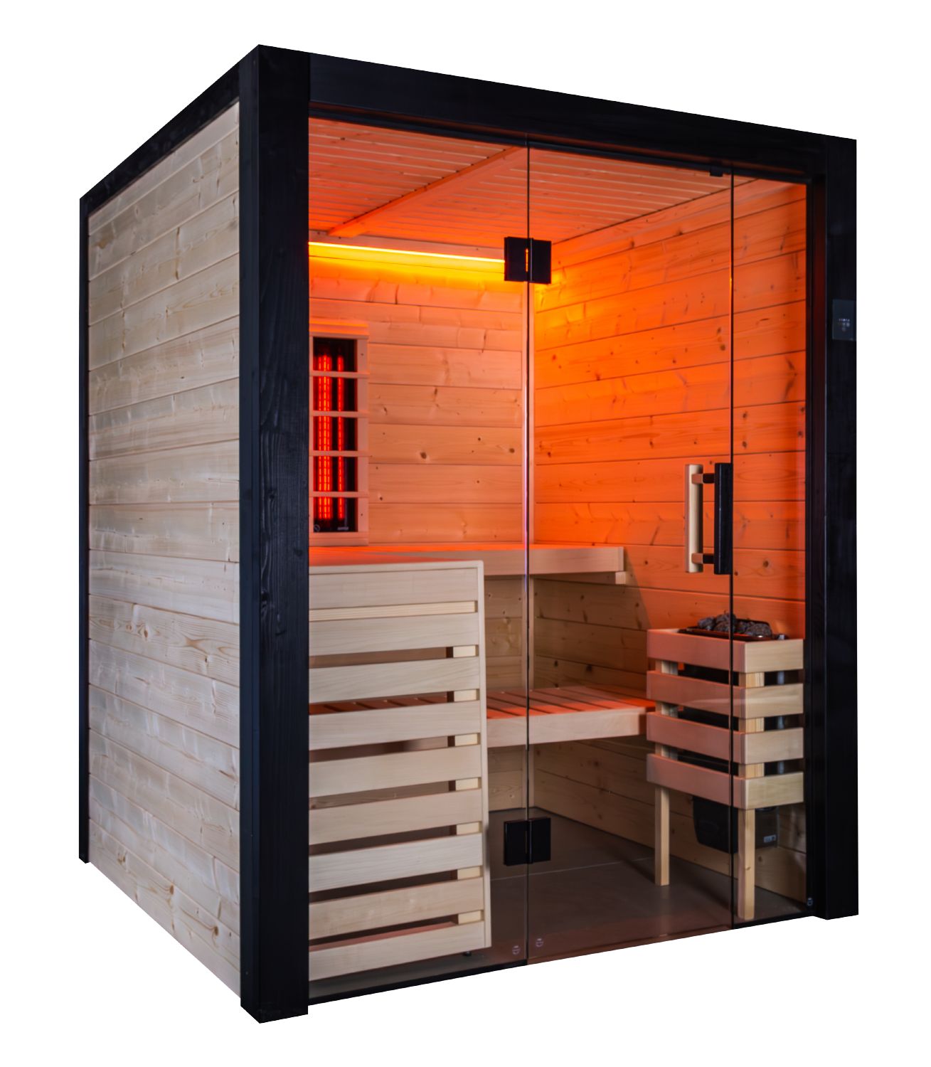 Harvia Family Small Saunakabine 166x159x204cm  auch als Set erhältlich mit Ofen und IR