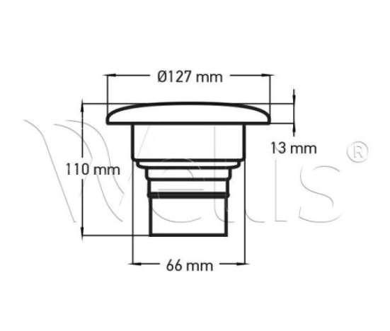Wellis Düse 5" Vulkan hellgrau