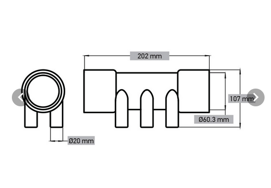 Wellis Reduzierstück Verteiler 6er RD
