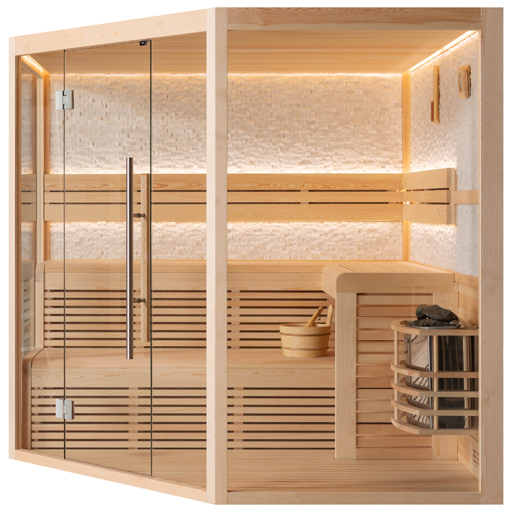 AWT E1816 A Pinienholz 220 x 220 x 210cm mit oder ohne Ofen