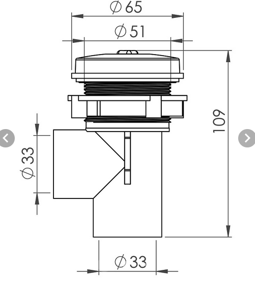 Wellis Ventil 33mm V2