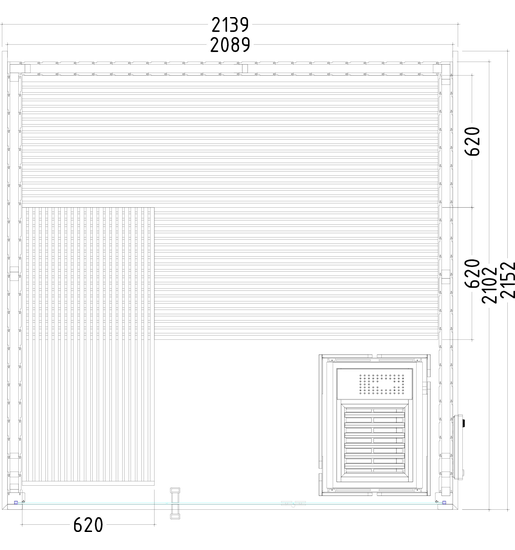 Saunakabine Harvia Panorama Large 214x210x201cm BxTxH