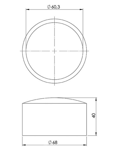 Wellis Verschlusskappe für 60mm ⌀