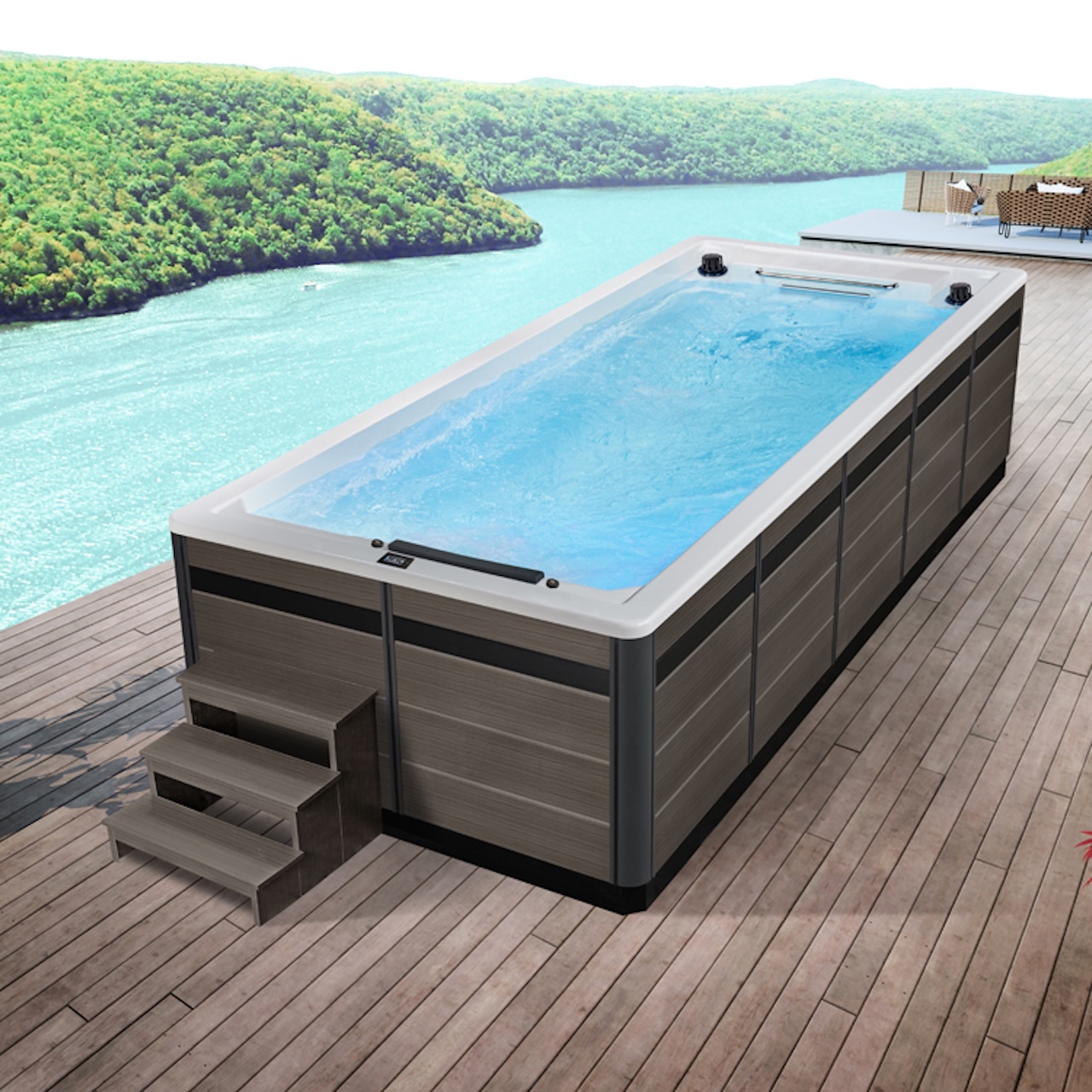 AWT SwimSpa Innovation 380 weiß 380x220 grau 