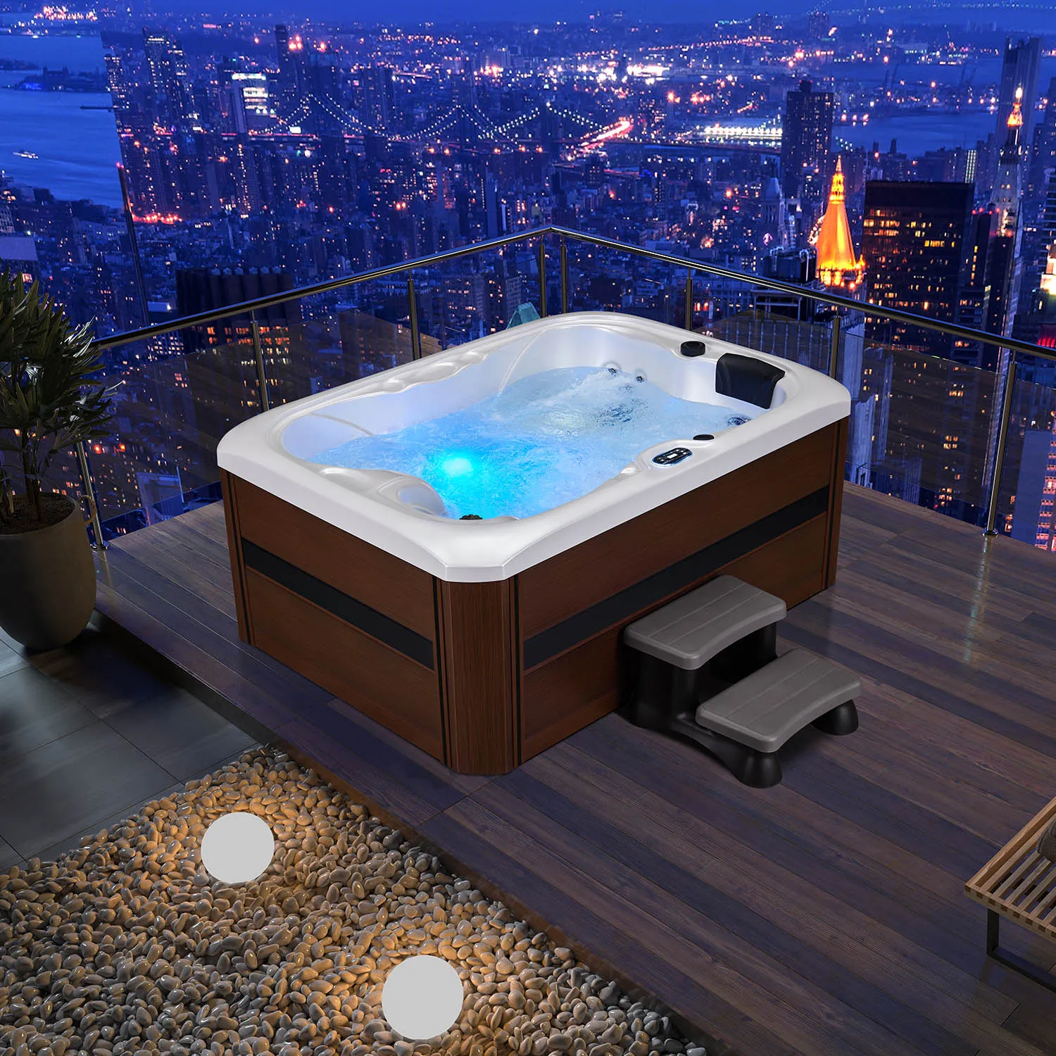 LuBoss Outdoor Whirlpool Modell LuBoss-695S Premium 215x155x90 cm LxBxH