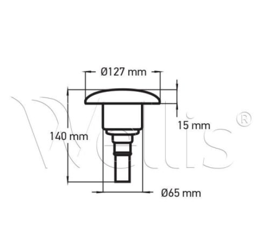 Wellis Düseneinsatz 5" 7 Löcher hellgrau V1